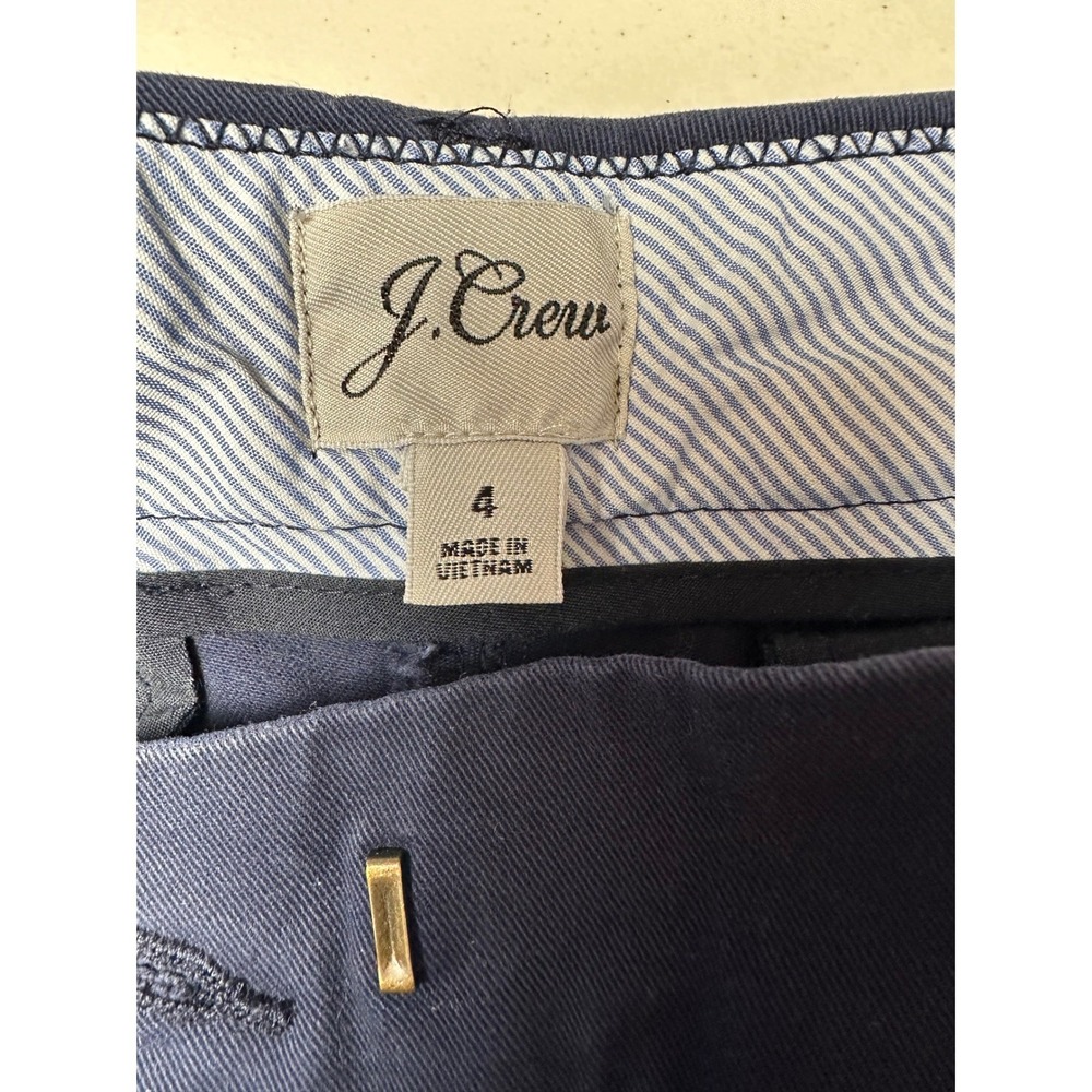 J.Crew Womens Preppy Stretch Cotton Chino Shorts Navy Blue Size 4 Summer Classic - Picture 3 of 6